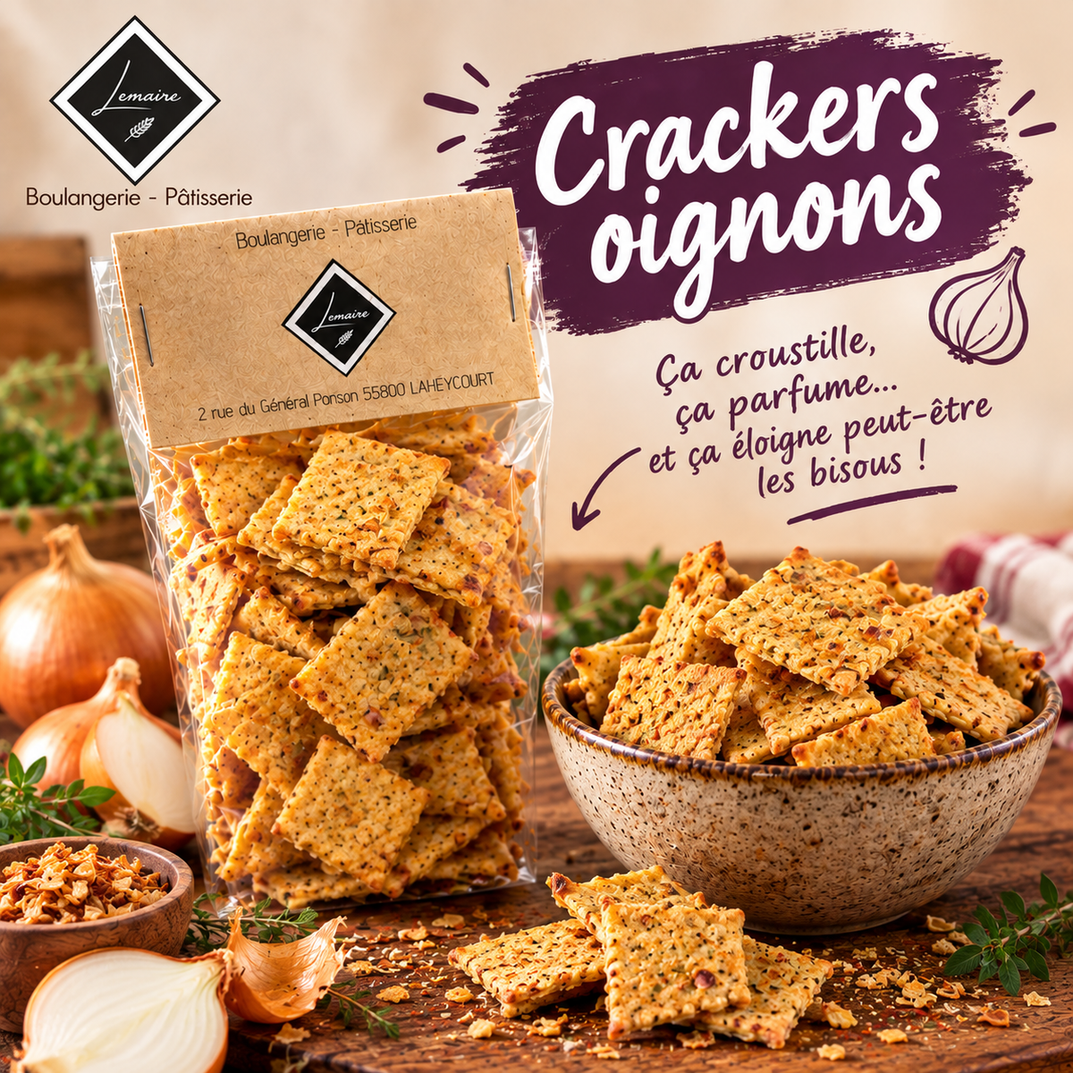 Crackers saveur oignons