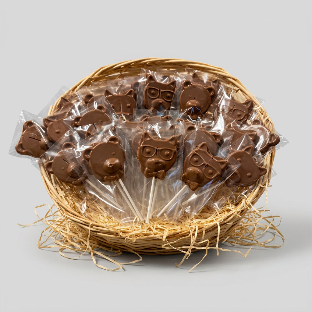 Sucette en chocolat au lait